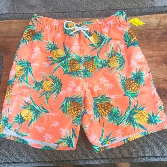 OLD NAVY Swim Trunks‎ Men Boys Hawaii Pineapple Print sz S - Picture 1 of 13